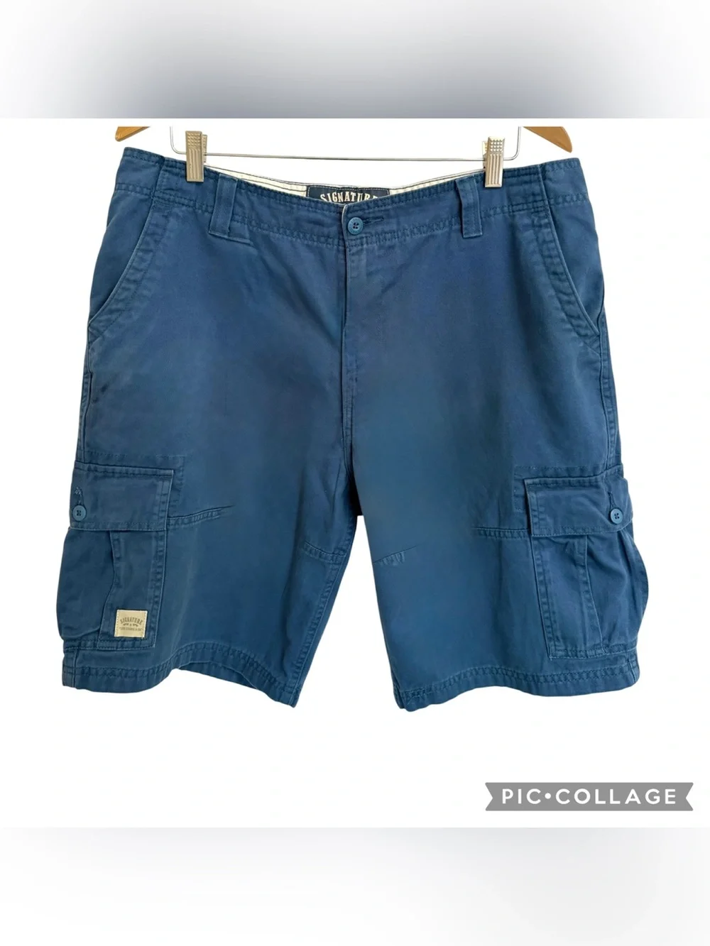 Levi’s Signature Cargo Shorts Men’s 36 Blue Utility Cotton 11” Inseam